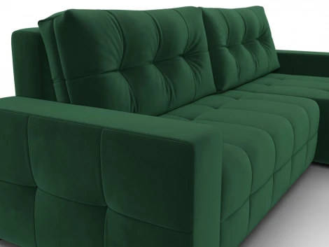 Диван угловой Лига-122 угол универсальный (ДСП,Брус,Велюр/Зеленый) Лига Диванов 137604