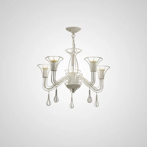 Подвесная люстра Cast 5 White ImperiumLoft Cast01 (101410-26) (220V, на цепи, свеча)