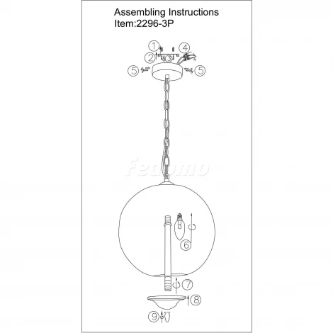 Подвесная люстра Favourite Orientalium 2296-3P (220V, на цепи, шар)