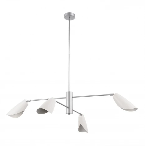 Потолочная люстра на штанге Evoluce Alton SLE1254-103-04 Серебристый/Белый, серебристый E14 4*60W