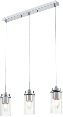 Подвесной светильник Lumion Isha 8102/3A хром/прозрачный металл/металл Е14 3*40W 220V (на проводе)