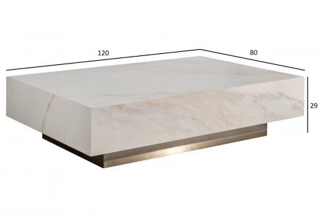 57EL-93601 Стол журнальный AGATE светлый керамический 120*80*29см Garda Decor