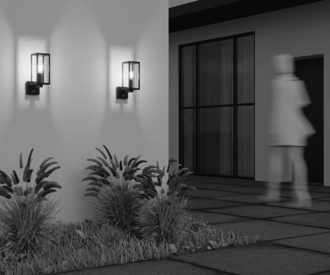 Настенный уличный светильник Maytoni Cell O452WL-01GFSR (220V, датчик движения, IP65)