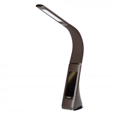 Офисная настольная лампа с термометром Uniel TLD-542 Brown/LED/300Lm/5000K/Dimmer (220V, диммер, сенсорный выключатель)