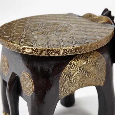 Столик Secret De Maison GOLDEN SLON ( mod. ND-006) этническая роспись (дерево манго/латунная чеканка)