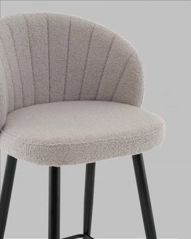 Стул полубарный Ханнингем букле светло-серый Stool Group арт.УТ000041700