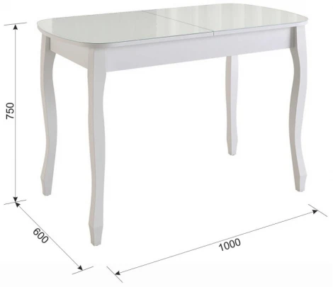 Стеклянный стол Woodville Экстра 2 белый / белый 505334