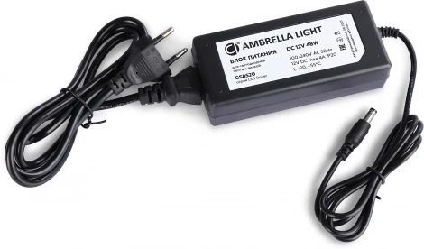 Блок питания Ambrella Illumination GS8520 для светодиодной ленты с вилкой 12V 48W 4A IP20 100-240V