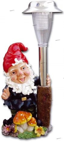 Светильник уличный светодиодный на солнечных батареях Globo solare гном и фонарь