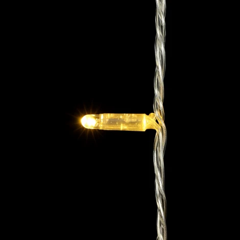 Гирлянда Нить с Колпачком 10м Тепло-Белая 220В, 100 LED, Провод Прозрачный ПВХ, IP65