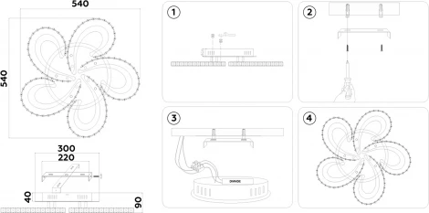 Потолочный светодиодный светильник с пультом Ambrella Acrylica Ice FA1703