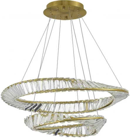 Подвесной светильник ярусный ST Luce Ritorto SL6204.301.02 Латунь/Прозрачный LED 1*52W 4000K (220V, на тросе, круглые)