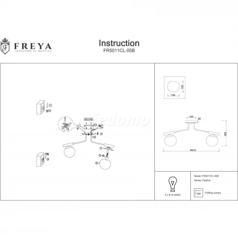 Потолочная люстра Freya Paolina FR5011CL-05B (220V, шарики)