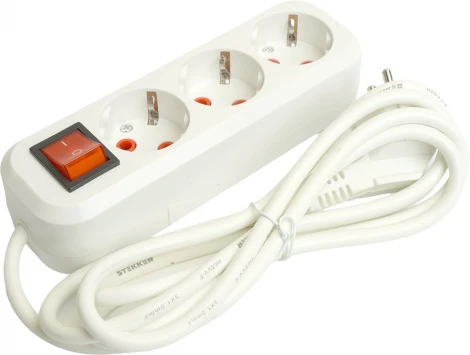 Удлинитель 3-х местный 2 метра с заземлением Stekker Home 49353