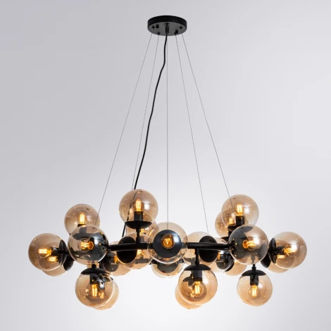 Подвесная люстра Arte Lamp Bolla A1664SP-25BK (220V, на тросе, шарики, молекулы)