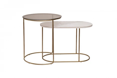 40AD-00065 Столик журнальный (набор 2шт) d48*56/66*37*45,5см Garda Decor