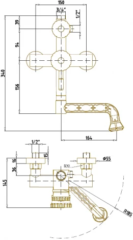 Душевая стойка Bronze de Luxe Windsor 10120PR