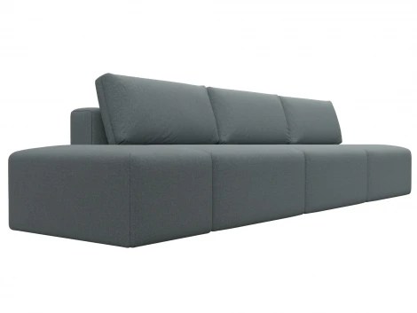 Диван прямой модульный с пуфом Лига-060 НПБ Лонг (ЛДСП,Брус,Фанера/Пластик/Рогожка/Серый) Лига Диванов 129710