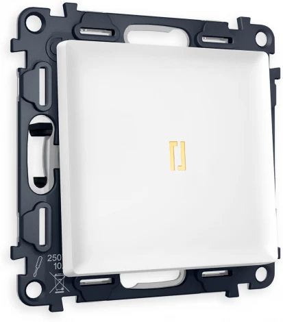 Комплект механизма Ambrella Volt 1-клавишного проходного выключателя с подсветкой 3200K ALFA MA122030 Белый матовый QUANT