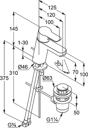 Душевой комплект Kludi Pure&Easy 376300565 С ВНУТРЕННЕЙ ЧАСТЬЮ