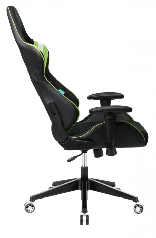 Кресло игровое Zombie VIKING 4 AERO черный/салатовый текстиль/эко.кожа с подголов. крестовина пластик