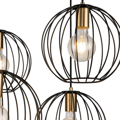 Подвесной светильник Quebec 10176/6 E27*60W Black/Brass