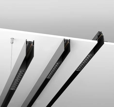 Шинопровод под гипсокартон 1м S35 встраиваемый черный (магнитный) Maytoni Technical TRX004-221B (48V)