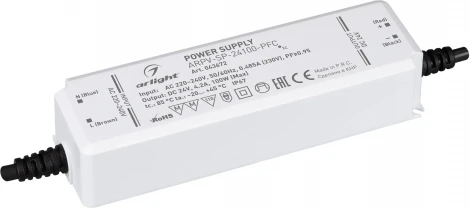 Блок питания ARPV-SP-24100-PFC (24V, 4.2A, 100W) (Arlight, IP67 Пластик, 5 лет) 043672