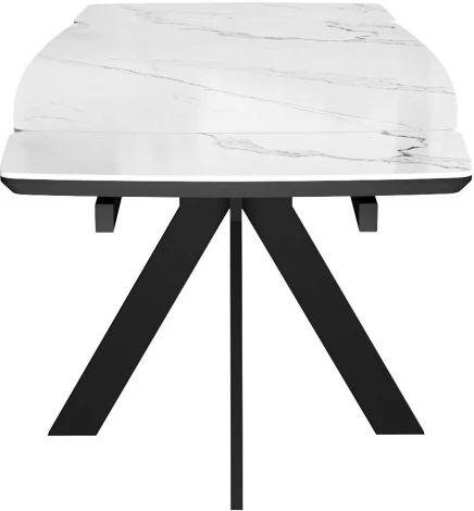 Стол DikLine DKU120 Керамика Белый мрамор/подстолье черное/опоры черные (2 уп.) арт.00-00074484