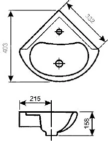 Рукомойник Santeri Радиан угловой (уценка: выставочный экземпляр)