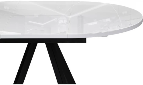 Стеклянный стол Woodville Трейси 110(150)х100х75 белый / черный 516562