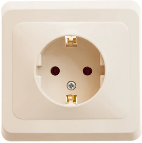 Розетка встраиваемая с заземлением (кремовый) Systeme Electric Этюд PC16-003K