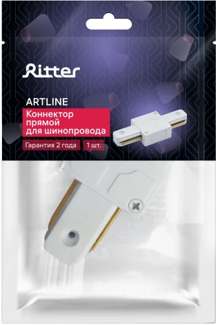 Коннектор прямой жесткий пластик/медь белый Ritter Artline 59743 2