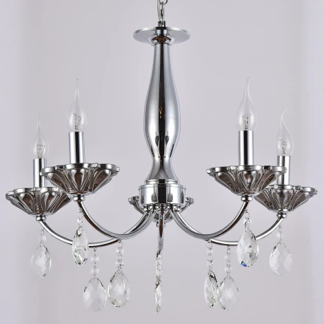 Подвесная люстра ILLUMICO IL1241-5PPA-29 CR (220V, подвески, на цепи, подсвечник, свеча)