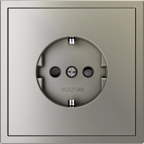 Розетка с заземлением и шторками (шелк) Voltum S70 VLS040204