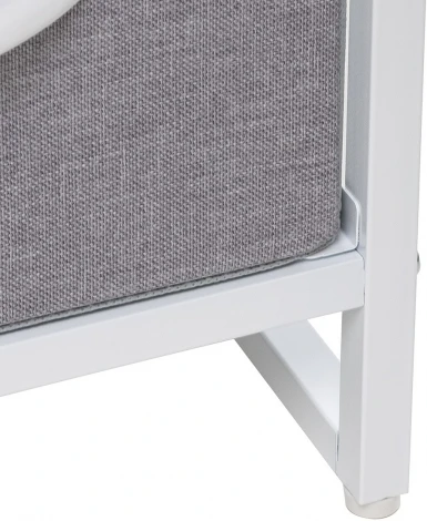 Комод Leset Ноа 4 ящ., Каркас Белый, Светло-серый (Сталь,Искусственный лен/Белый) арт.2500000183447