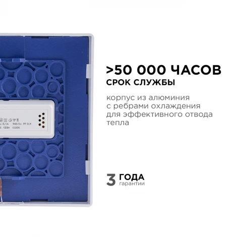 Потолочный светильник накладная квадратный 220В 12Вт 960лм встроенный изолированный драйвер 6500K Apeyron 06-66