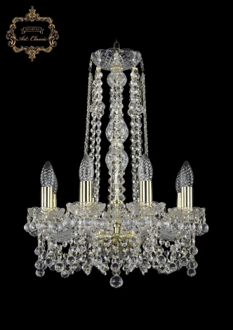 Подвесная люстра Art Classic 11.26 11.26.8.141.h-60.Gd.B (220V, хрусталь, на цепи, подсвечник, свеча)