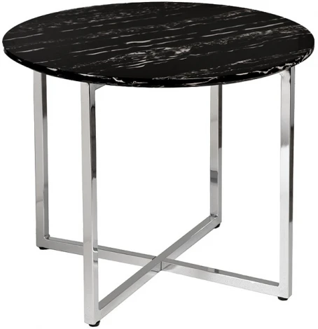 30B-85521 Стол журнальный круглый черный / хром d60*48cм Garda Decor