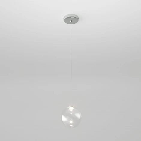 Подвесной светильник светодиодный Eurosvet WONDER со стеклянным плафоном 50232/1 LED прозрачный (220V, на проводе, шар)
