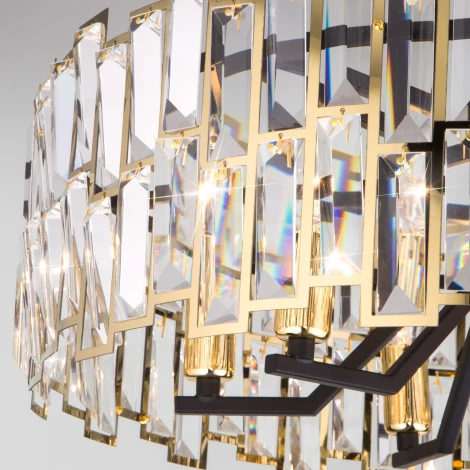 Потолочная люстра Wi-Fi на штанге Bogate's Zolletta 339/8 Strotskis Smart (313/8) (220V, хрусталь, управление смартфоном, голосовое управление, умный дом - Minimir Home, Алиса, Маруся, Салют, круглые)