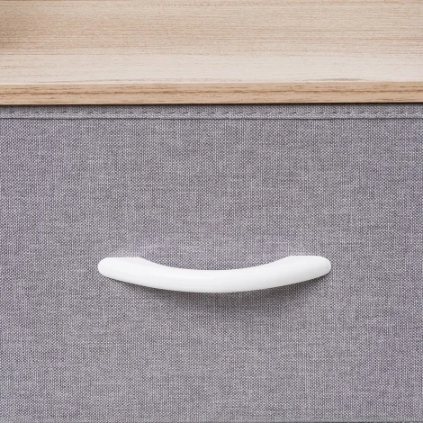 Комод Leset Ноа 4 ящ., Каркас Белый, Светло-серый (Сталь,Искусственный лен/Белый) арт.2500000183447