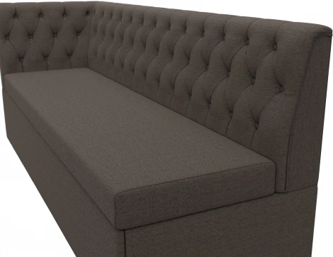 Диван кухонный Маркиз с углом слева (Коричневый/Рогожка) Лига Диванов арт.122441L