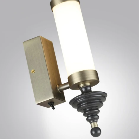 Настенный светильник Odeon Light Ula 5404/11WL бронзов.брашированн./черный/стекло/керамика LED 11W 3000K (220V, выключатель, круглые)