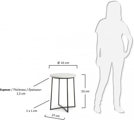 Журнальный стол La Forma (ex Julia Grup) Bryson b (Белый,Черный,Серый/ Металл,Мрамор,Сталь)