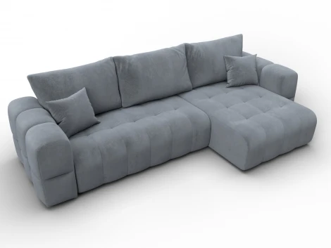 Диван угловой Лига-110 НПБ угол универсальный (ДВП,ДСП,ЛДСП,Брус,Фанера,Велюр/Серый) Лига Диванов 136537