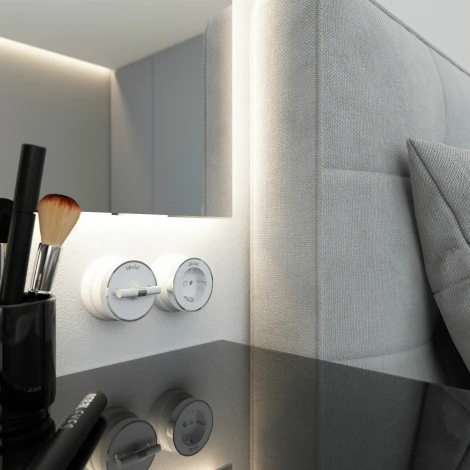 Выключатель на 4 положения двухклавишный Vintage (белый матовый/хром) Werkel W5822050 (a058777)