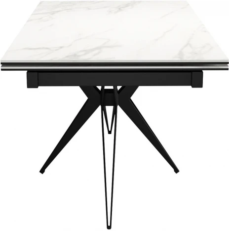 Стол DikLine KW160 мрамор С41 (керамика белая)/опоры черные 00-00069810