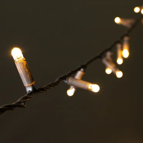 Гирлянда Нить 10м тепло-белая 24В, 100 LED, провод серый каучук 2,3мм, IP65 Laitcom ECO100-5-1WW