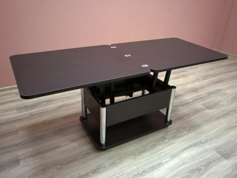 Стол-трансформер Дебют 3, Венге темный/Ножки черные, ГЗМИ